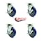 Service Caster Universal Kitchen Casters - 5" Blue Wheel - 4 Swivel w/Brake SCC-20S514-PPUB-BLUE-TLB-TPU1-4 - alternate 2